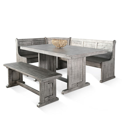 Alpine - Wood Breakfast Nook 3 Piece Dining Set - Gray