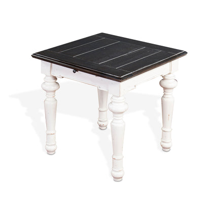 Carriage House - End Table - Cottage White / Europen Dark