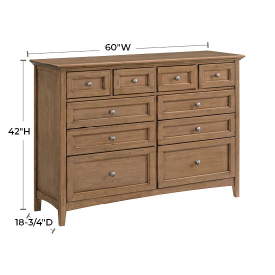 McKenzie - 10-Drawer Dresser - Pecan
