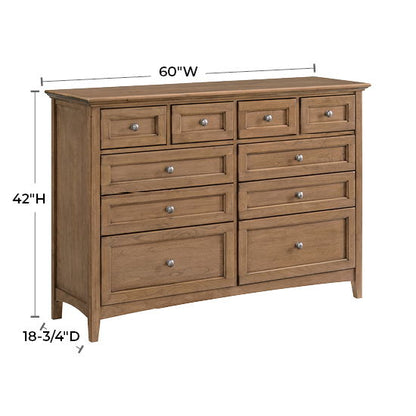 McKenzie - 10-Drawer Dresser - Pecan