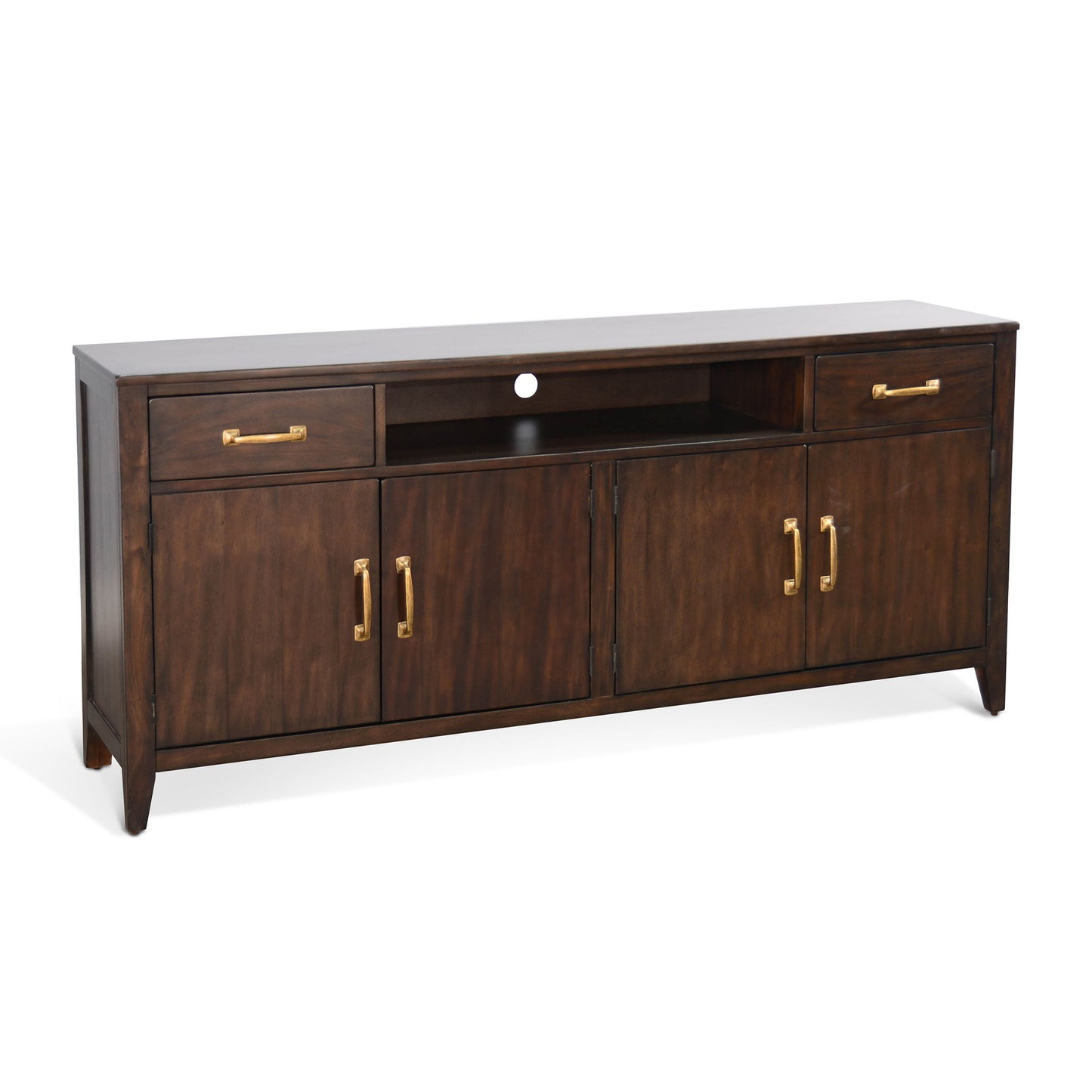 72" Wood Media Console - Coffee Bean