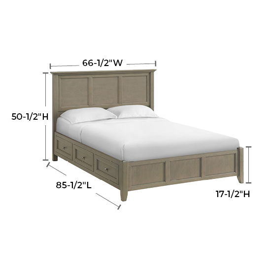 McKenzie - Queen Classic Storage Bed - Fieldstone