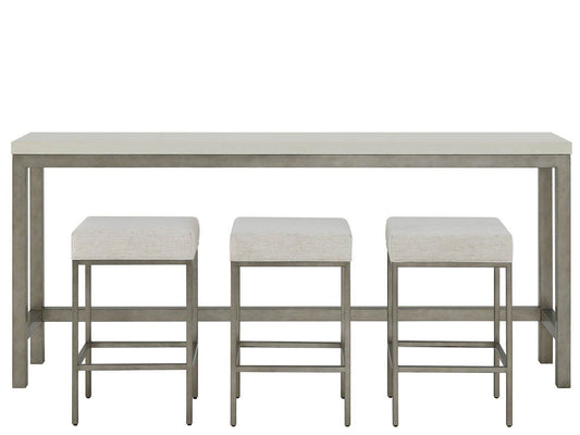 Oasis - Console With 3 Stools - Gray / Beige