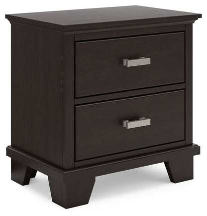 Covetown - Two Drawer Night Stand - Dark Brown