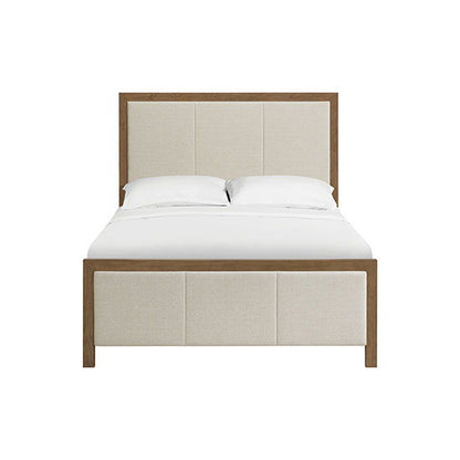 Bailey - Queen Upholstered Panel Bed - Nutmeg / Beige