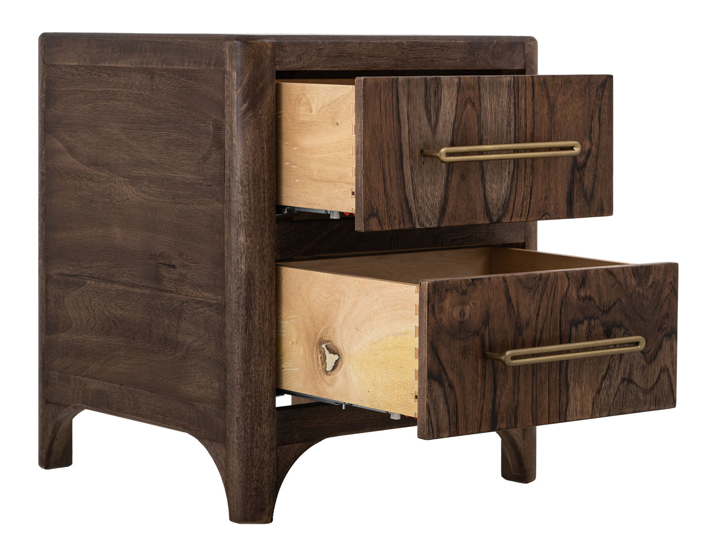Praga - 2-Drawer Nightstand - Almond / Barrel Brown