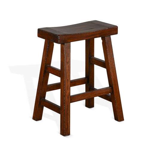 Tuscany - 30" Saddle Seat Stool With Wood Seat (Set of 2) - Vintage Mocha
