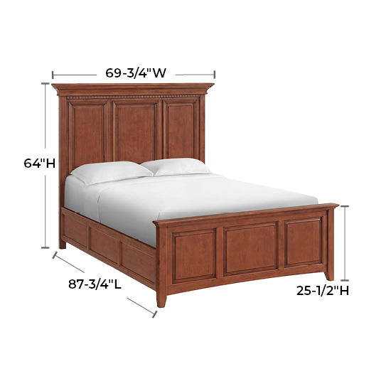 McKenzie - Queen Grand Bed - Glazed Antique Cherry