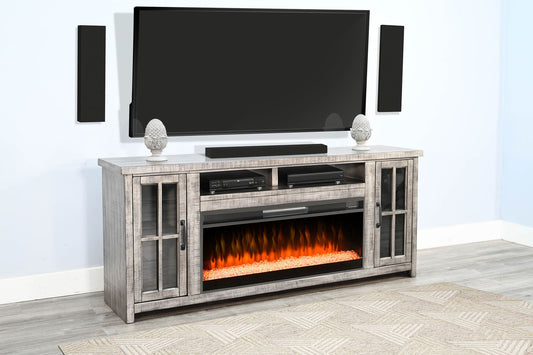 Media Console With Electric Fireplace