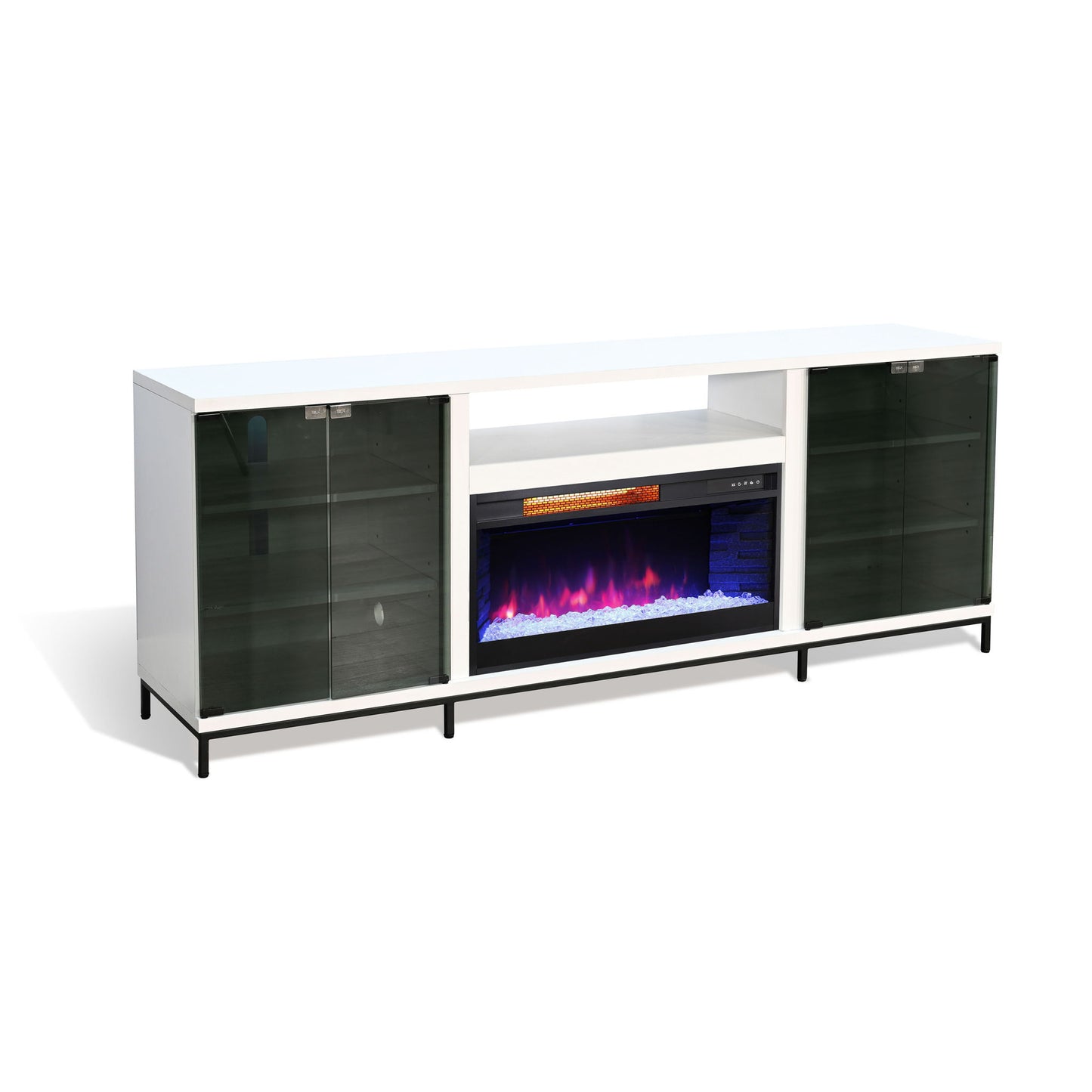 70" Media Console With Electric Fireplace