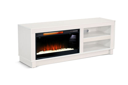 56" Media Console With Faux Crystals Electric Fireplace