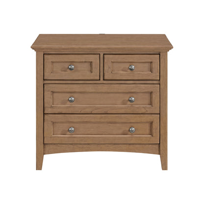 McKenzie - 29.5" 4-Drawer Nightstand - Pecan