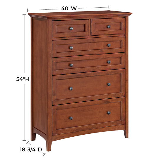 McKenzie - 6-Drawer Chest - Glazed Antique Cherry