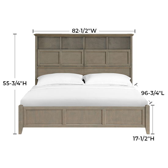 McKenzie - King Classic Bookcase Bed - Fieldstone