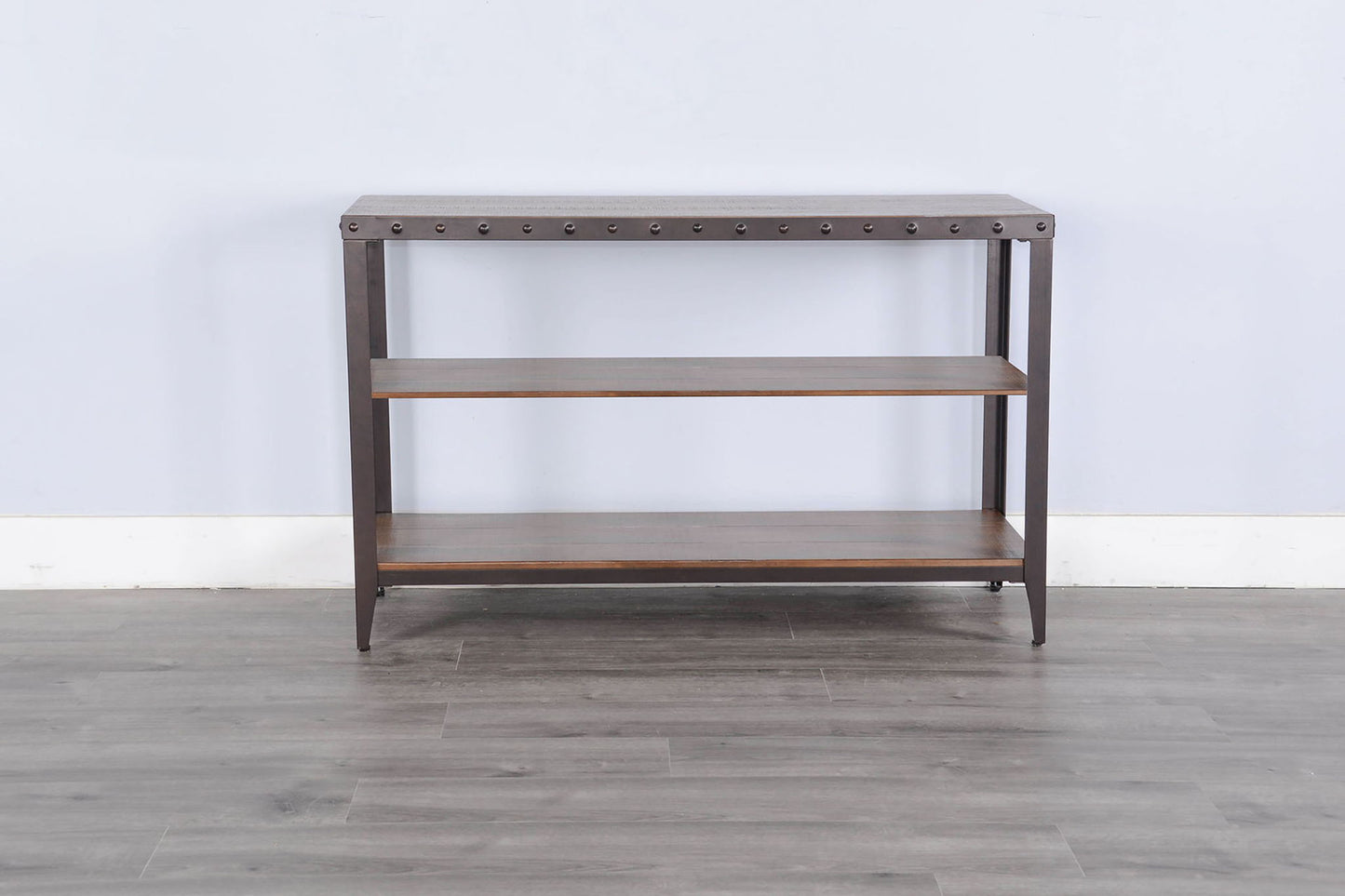 San Diego - Metal & Solid Wood Sofa Table - Brown