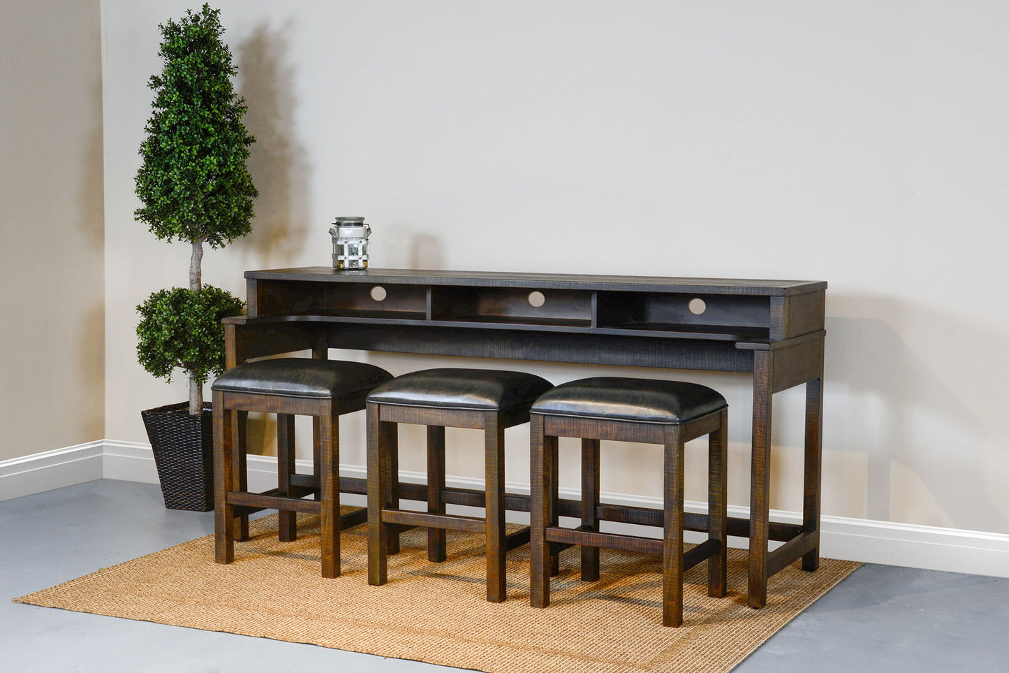 Homestead - Console Table With USB Power Pack - Tobacco Leaf