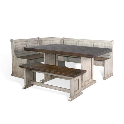 Homestead Hills - Wood Breakfast Nook Dining Set - Tobacco Leaf / Alpine Gray
