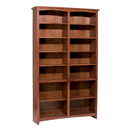 McKenzie - 84'' H X 48'' W Alder Bookcase - Glazed Antique Cherry