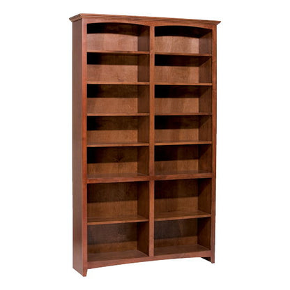 McKenzie - 84'' H X 48'' W Alder Bookcase - Glazed Antique Cherry