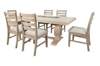 Gianna - Rectangular 7 Piece Chairs / Benche Dining Set - Wheat