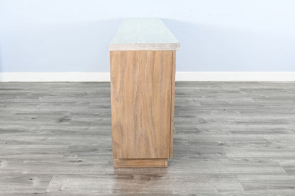 78" Media Console With Electric Fireplace - Light Gray / Wheat