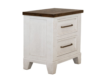 Stoa - 2 Drawer Nightstand - White / Brown