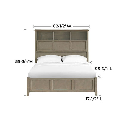 McKenzie - Queen Classic Bookcase Storage Bed - Fieldstone
