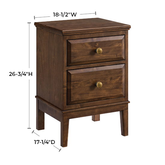 Virginia - Small 2-Drawer Nightstand - Americano
