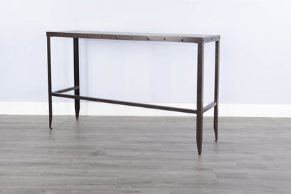 San Diego - Wood And Metal Sofa Bar Table - Antique Brown