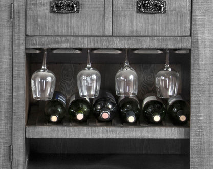 Traditional Wood Home Bar With Stools