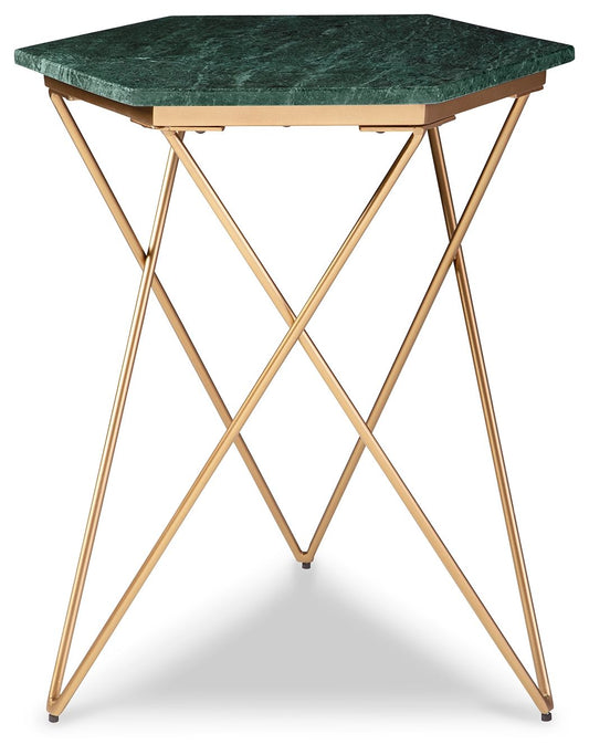 Engelton - Accent Table - Green / Gold