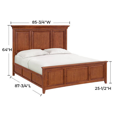 McKenzie - King Grand Bed - Glazed Antique Cherry
