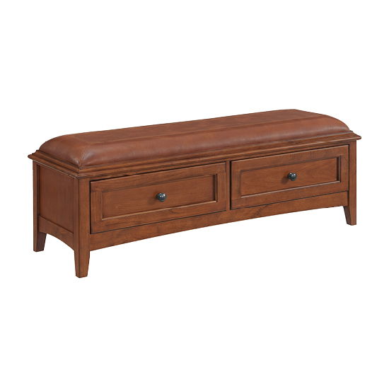 McKenzie - 2-Drawer Bench - Glazed Antique Cherry