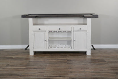 78" Wood Home 3 Piece Bar Set - Cottage White / Europen Dark