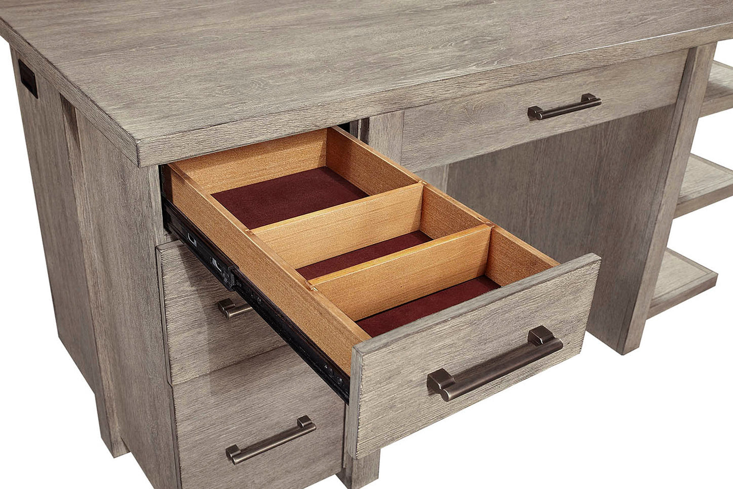 60" Desk w/Open Shelves