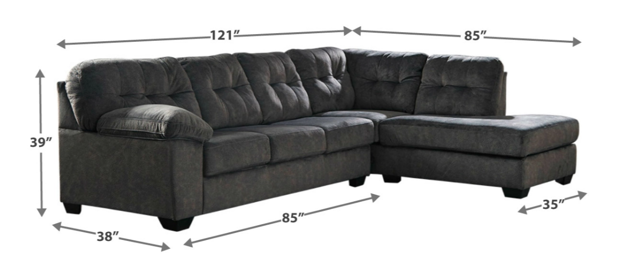 ACCRINGTON LAF SOFA / RAF CHAISE 2PC SECTIONAL