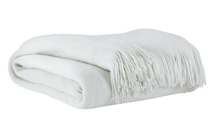 Rozelle White Throw Blanket