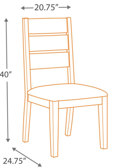 Grindleburg Farmhouse Ladder Back Cushioned Dining Chair