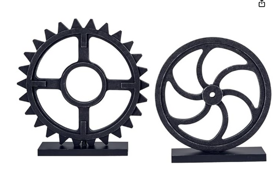 Dermot Industrial 2 Piece Decorative Metal Sculpture Set
