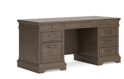 Janismore Weathered Gray Home Office Executive Desk