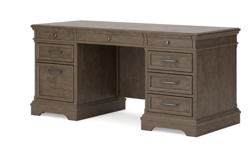 Janismore Weathered Gray Home Office Executive Desk