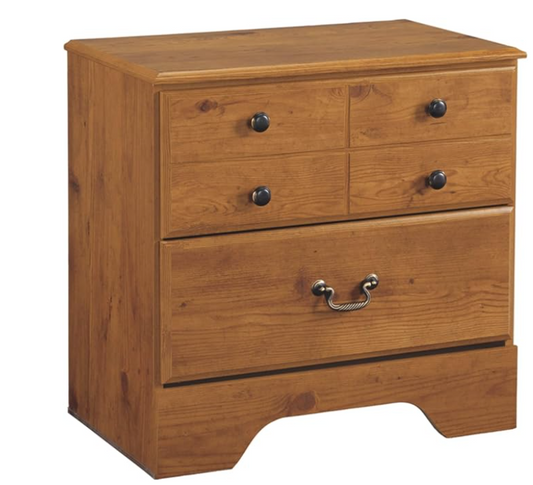 Bittersweet Traditional Replicated Pine 2 Drawer Nightstand