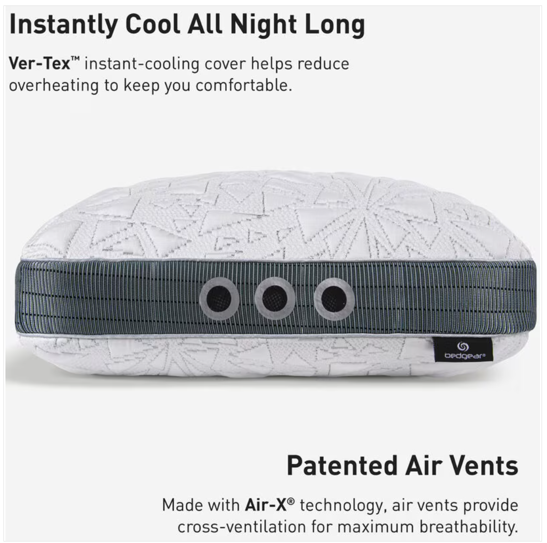Storm Performance Pillow - Size 1.0 - Medium Firm Support Pillow for Warm/Hot Sleepers