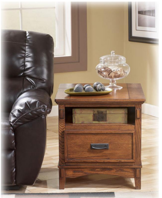 Cross Island - Medium Brown Rectangular End Table