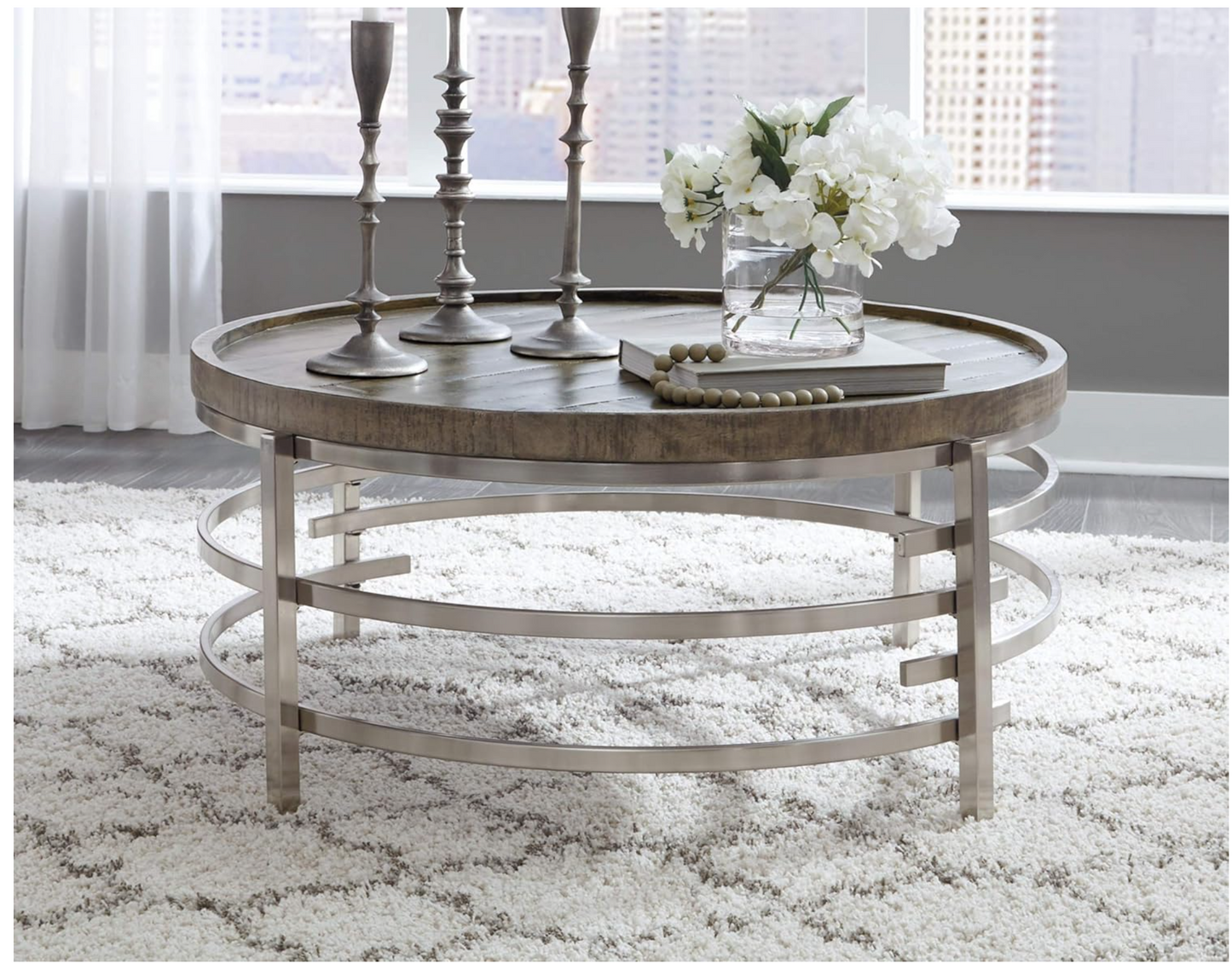 Zinelli Round Cocktail Table, Gray