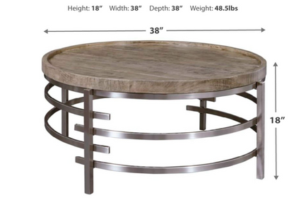 Zinelli Round Cocktail Table, Gray