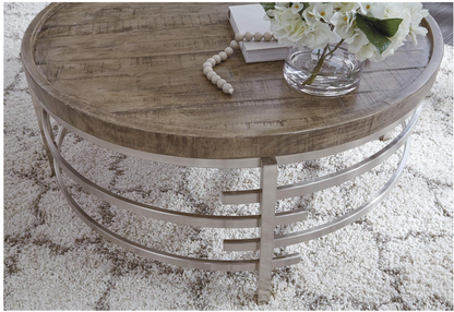 Zinelli Round Cocktail Table, Gray