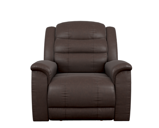 Redwood Power Rocking Recliner w/ Headrest & Lumbar with Left Arm Sitting Wireless Remote in Tobacco Leather BL981078
