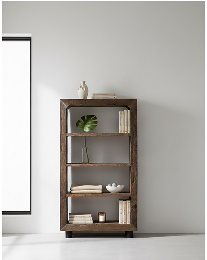 Wood Bookshelf 4 Tier H 71" & L 39.5" - Natural