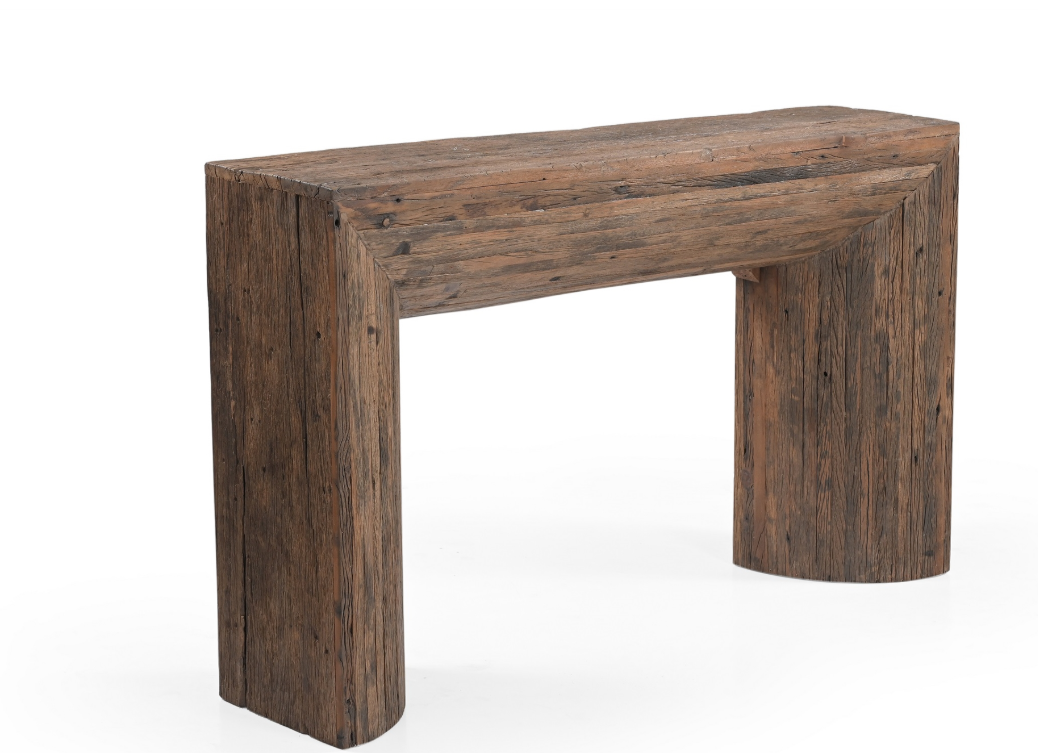 Wood Strips Console Table Natural